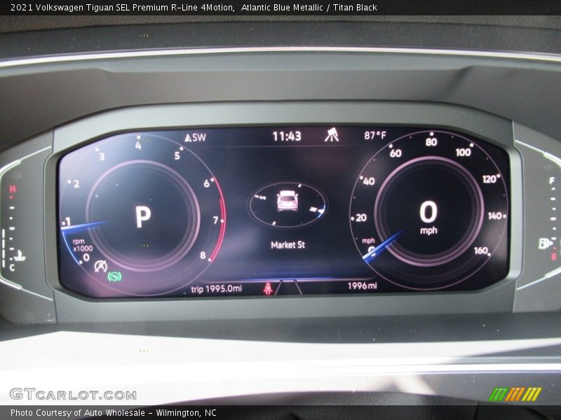 Atlantic Blue Metallic / Titan Black 2021 Volkswagen Tiguan SEL Premium R-Line 4Motion