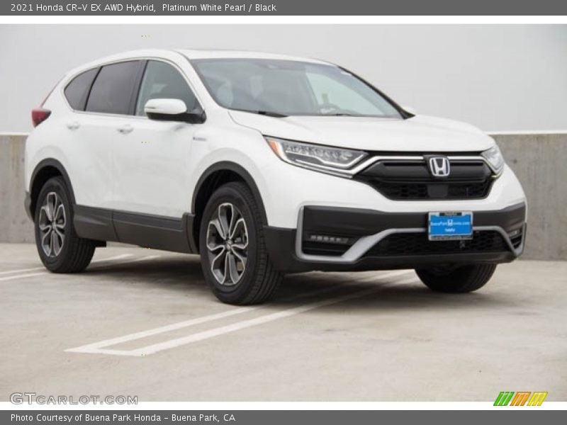 Platinum White Pearl / Black 2021 Honda CR-V EX AWD Hybrid