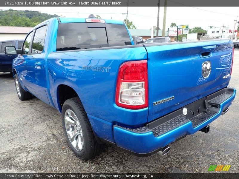 Hydro Blue Pearl / Black 2021 Ram 1500 Big Horn Crew Cab 4x4