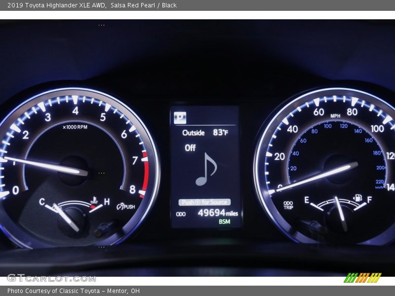 Salsa Red Pearl / Black 2019 Toyota Highlander XLE AWD