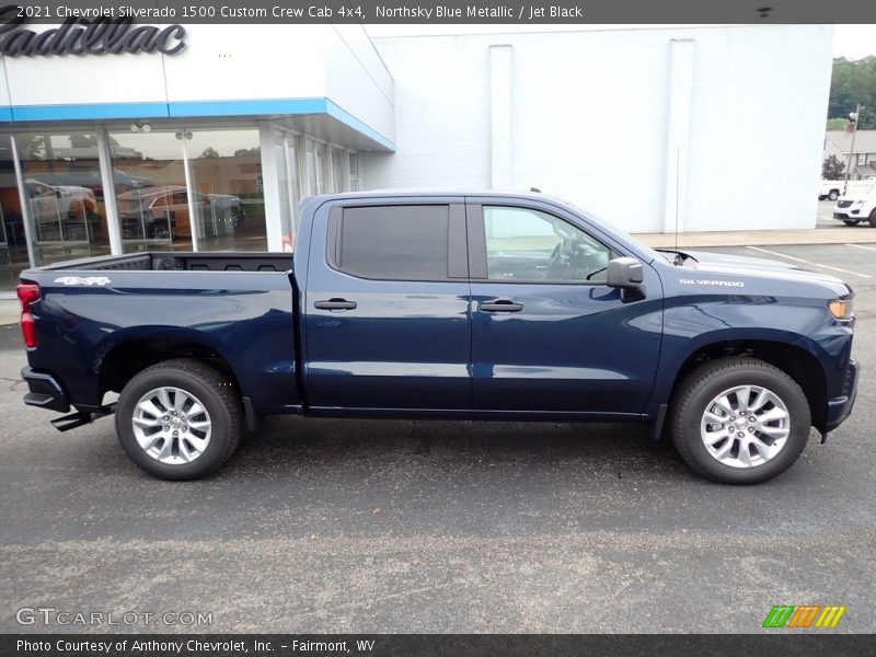 Northsky Blue Metallic / Jet Black 2021 Chevrolet Silverado 1500 Custom Crew Cab 4x4