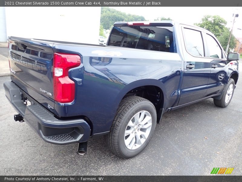 Northsky Blue Metallic / Jet Black 2021 Chevrolet Silverado 1500 Custom Crew Cab 4x4