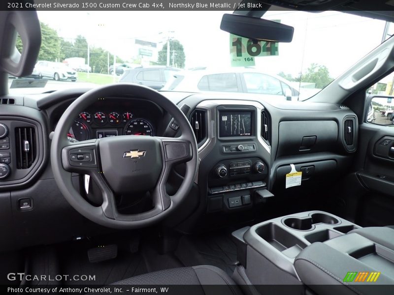 Northsky Blue Metallic / Jet Black 2021 Chevrolet Silverado 1500 Custom Crew Cab 4x4