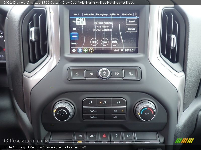 Northsky Blue Metallic / Jet Black 2021 Chevrolet Silverado 1500 Custom Crew Cab 4x4