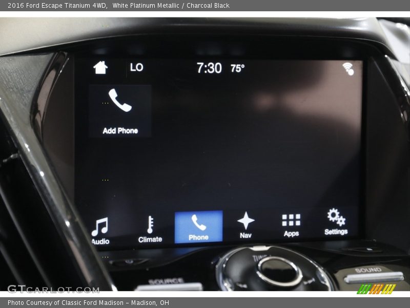 White Platinum Metallic / Charcoal Black 2016 Ford Escape Titanium 4WD