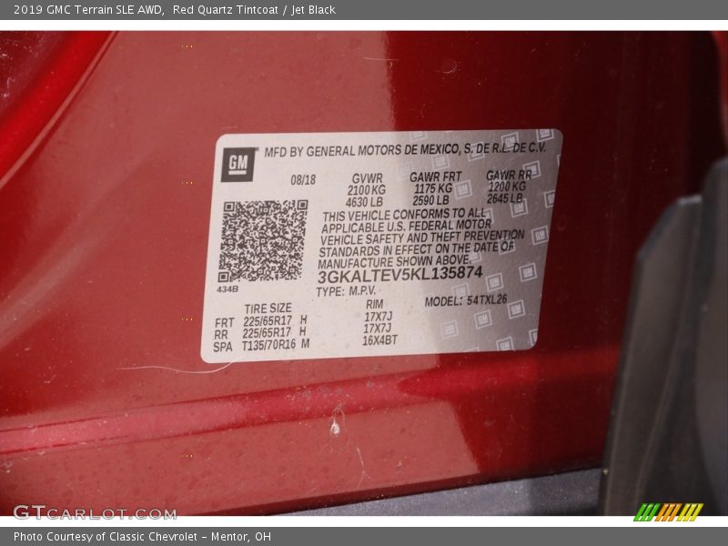 Red Quartz Tintcoat / Jet Black 2019 GMC Terrain SLE AWD