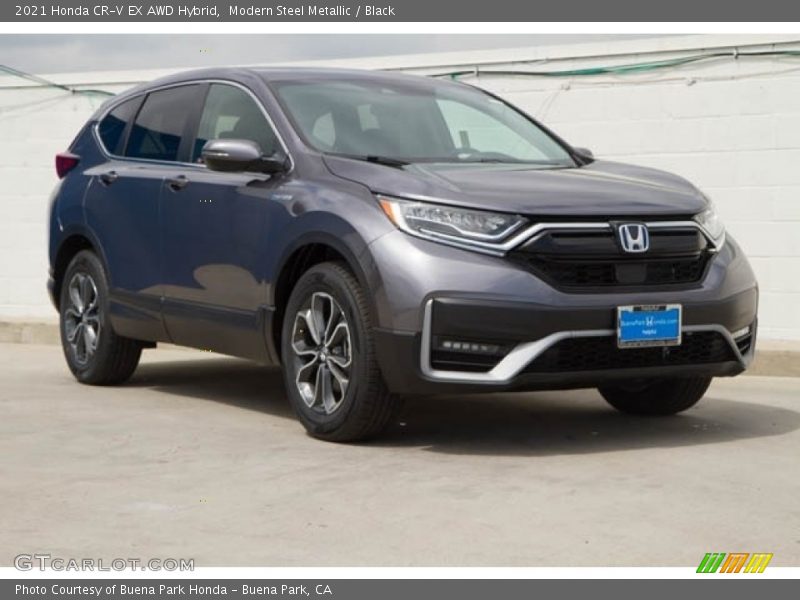 Modern Steel Metallic / Black 2021 Honda CR-V EX AWD Hybrid
