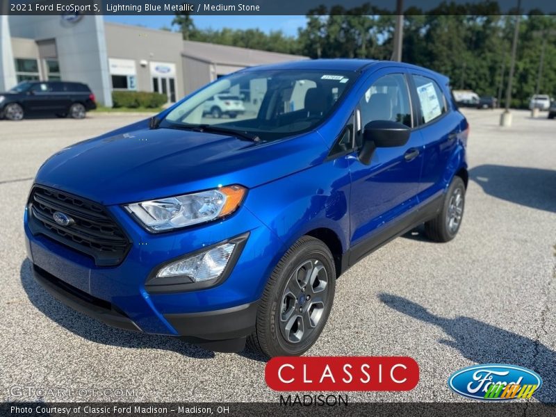 Lightning Blue Metallic / Medium Stone 2021 Ford EcoSport S
