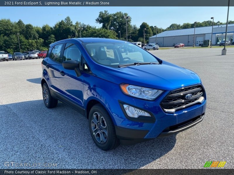 Lightning Blue Metallic / Medium Stone 2021 Ford EcoSport S