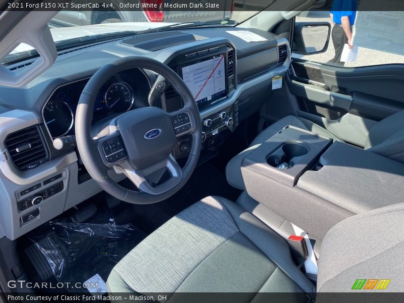 Oxford White / Medium Dark Slate 2021 Ford F150 XLT SuperCab 4x4