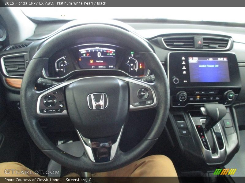 Platinum White Pearl / Black 2019 Honda CR-V EX AWD