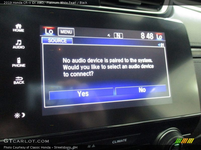 Platinum White Pearl / Black 2019 Honda CR-V EX AWD
