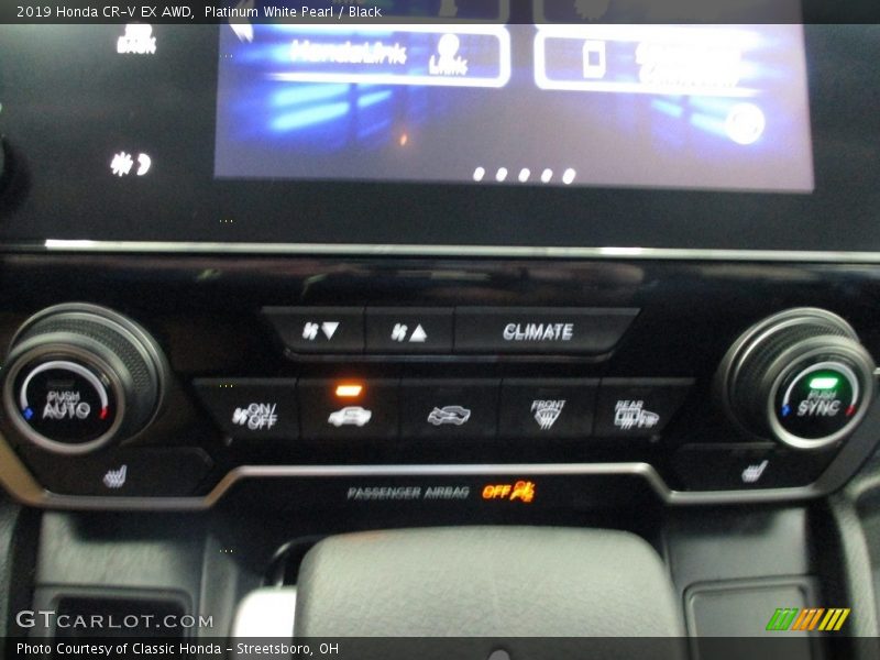 Platinum White Pearl / Black 2019 Honda CR-V EX AWD