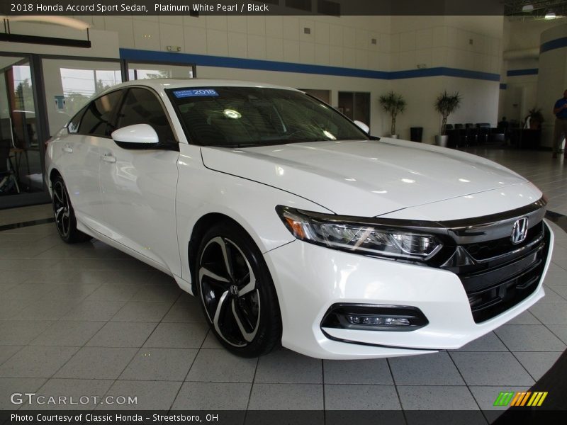 Platinum White Pearl / Black 2018 Honda Accord Sport Sedan