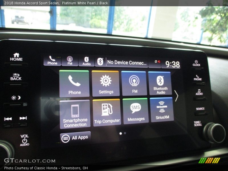 Platinum White Pearl / Black 2018 Honda Accord Sport Sedan