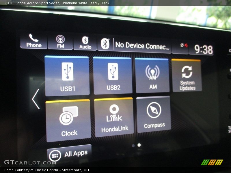 Platinum White Pearl / Black 2018 Honda Accord Sport Sedan