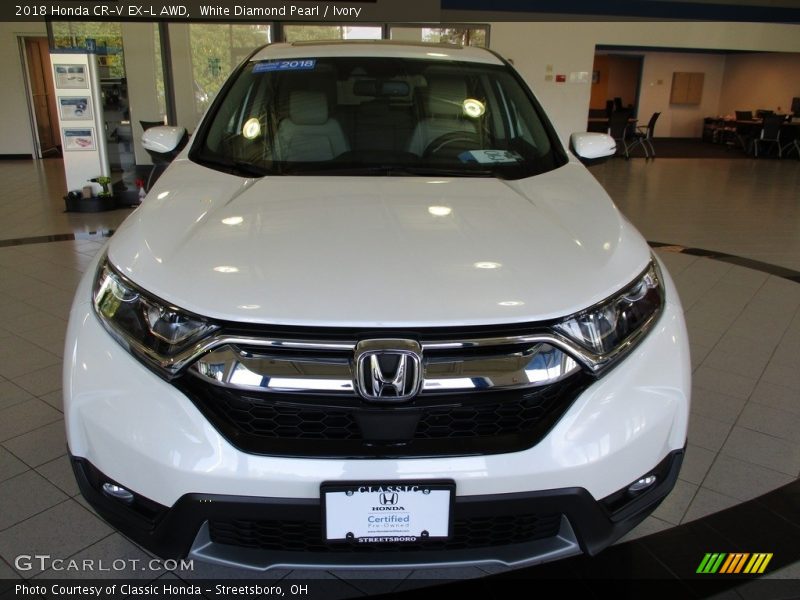 White Diamond Pearl / Ivory 2018 Honda CR-V EX-L AWD