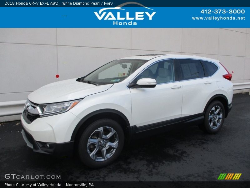 White Diamond Pearl / Ivory 2018 Honda CR-V EX-L AWD