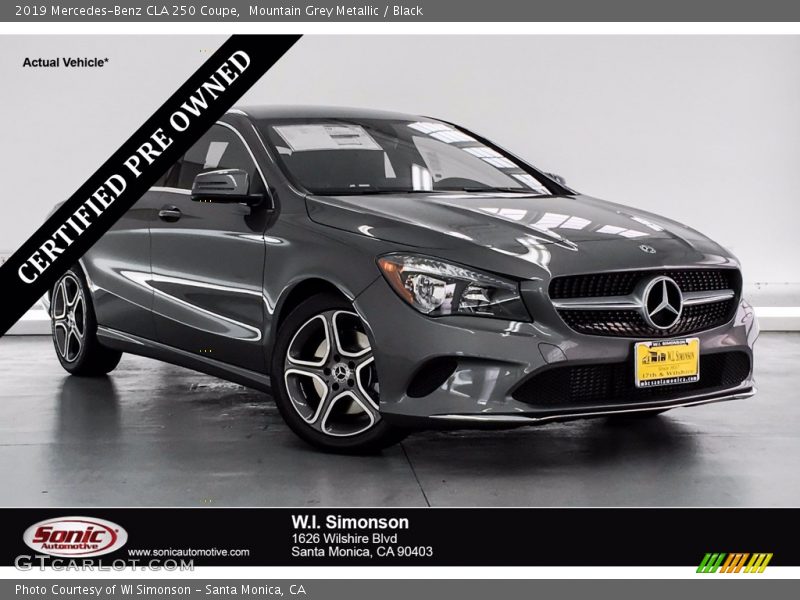Mountain Grey Metallic / Black 2019 Mercedes-Benz CLA 250 Coupe