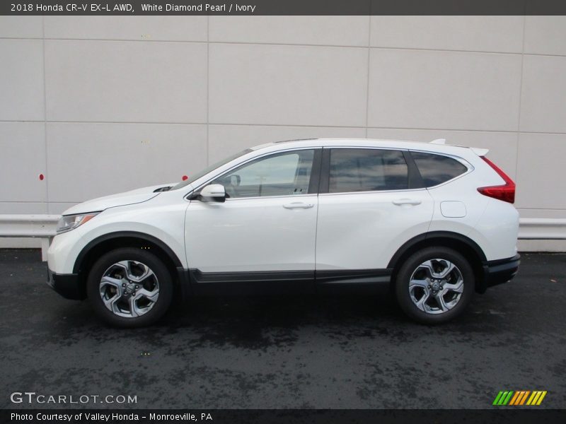 White Diamond Pearl / Ivory 2018 Honda CR-V EX-L AWD