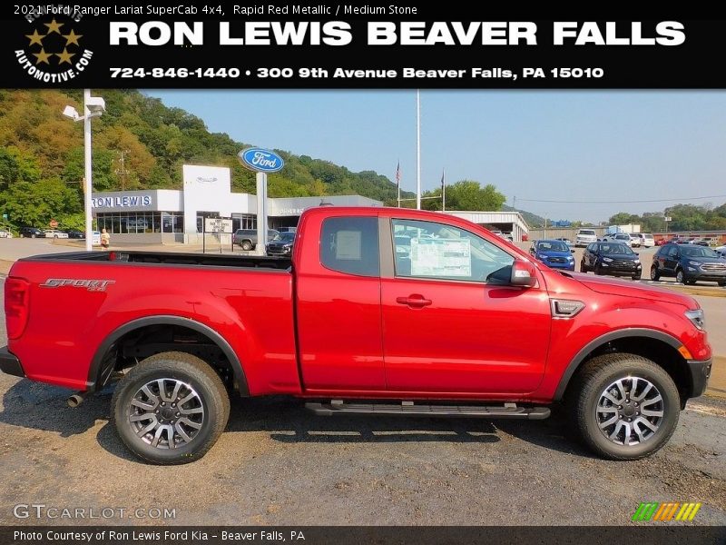 Rapid Red Metallic / Medium Stone 2021 Ford Ranger Lariat SuperCab 4x4