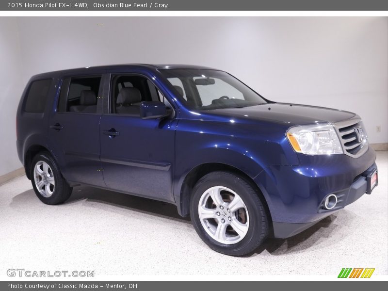 Obsidian Blue Pearl / Gray 2015 Honda Pilot EX-L 4WD