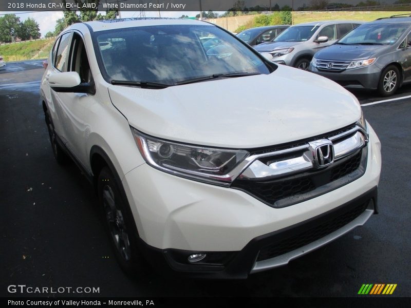 White Diamond Pearl / Ivory 2018 Honda CR-V EX-L AWD