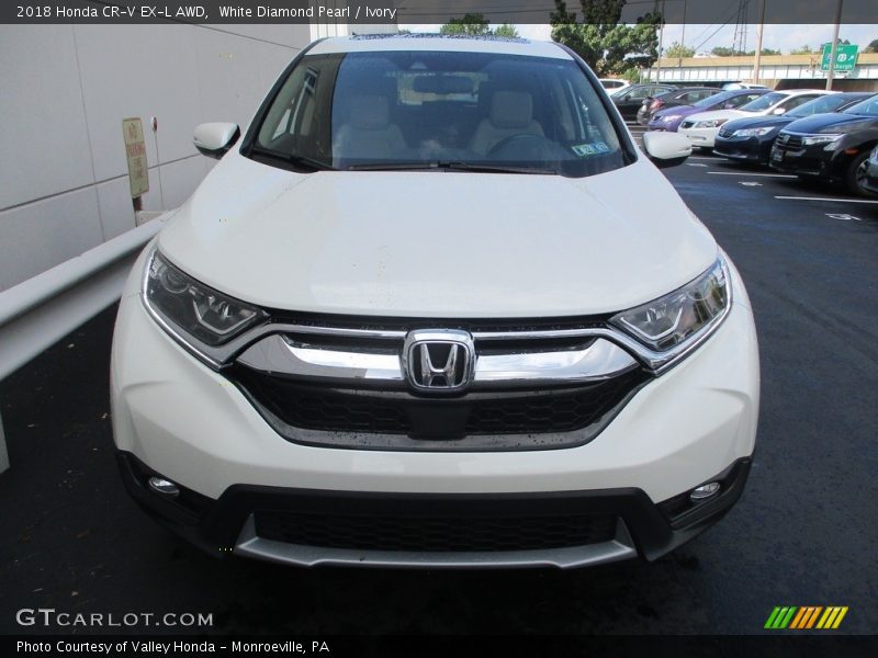 White Diamond Pearl / Ivory 2018 Honda CR-V EX-L AWD