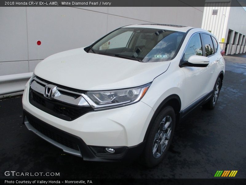 White Diamond Pearl / Ivory 2018 Honda CR-V EX-L AWD