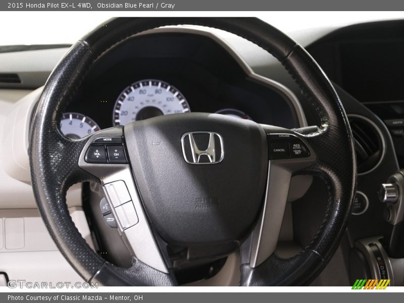 Obsidian Blue Pearl / Gray 2015 Honda Pilot EX-L 4WD