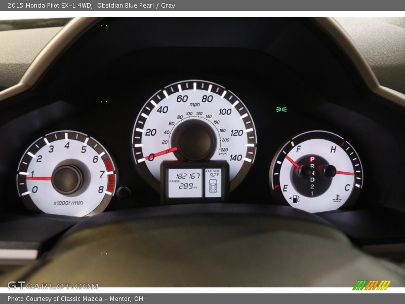 Obsidian Blue Pearl / Gray 2015 Honda Pilot EX-L 4WD