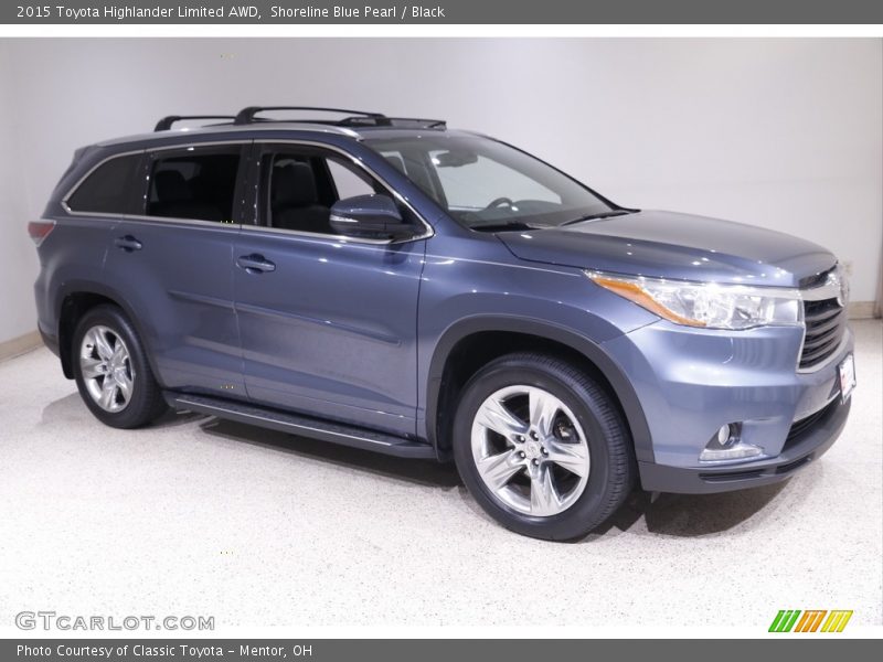 Shoreline Blue Pearl / Black 2015 Toyota Highlander Limited AWD