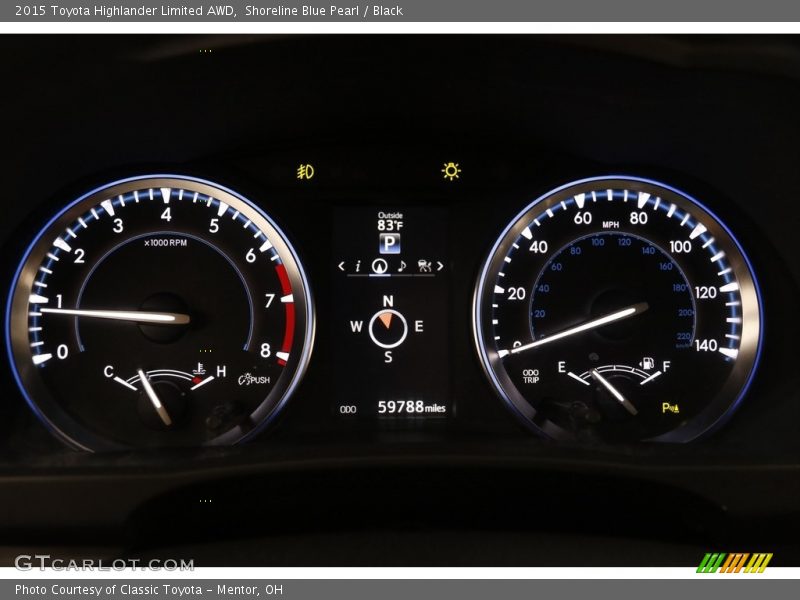 Shoreline Blue Pearl / Black 2015 Toyota Highlander Limited AWD