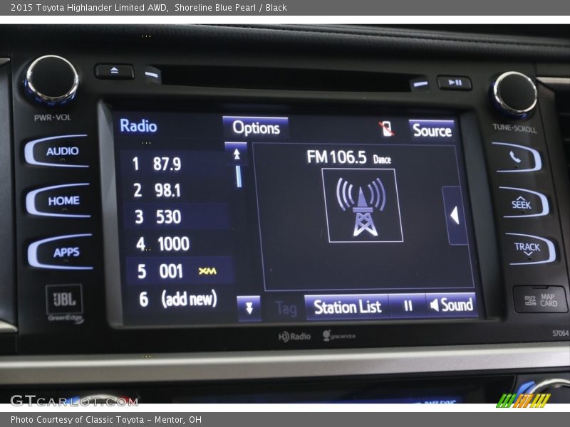 Shoreline Blue Pearl / Black 2015 Toyota Highlander Limited AWD