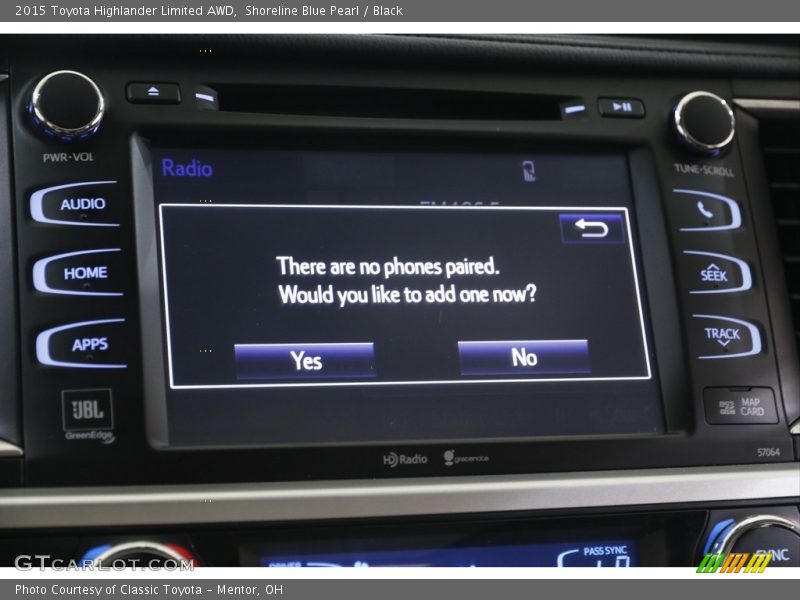 Shoreline Blue Pearl / Black 2015 Toyota Highlander Limited AWD