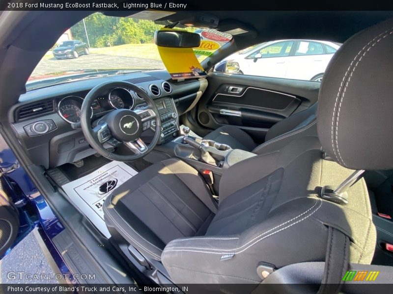 Lightning Blue / Ebony 2018 Ford Mustang EcoBoost Fastback