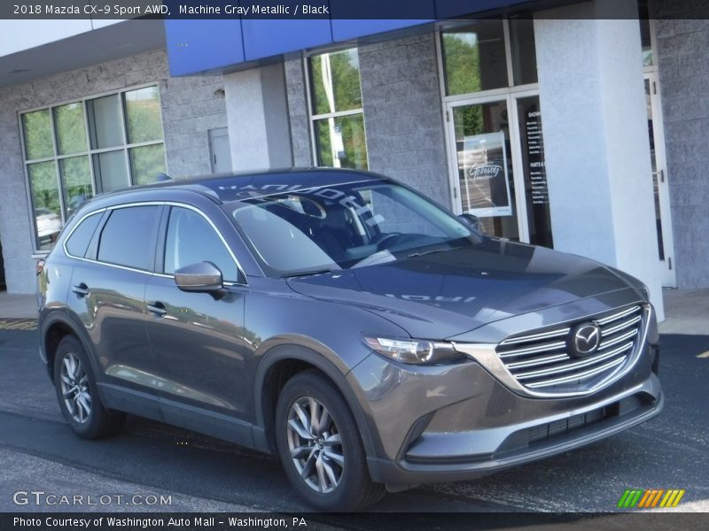 Machine Gray Metallic / Black 2018 Mazda CX-9 Sport AWD