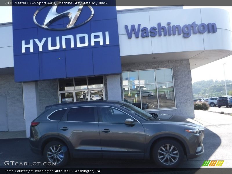 Machine Gray Metallic / Black 2018 Mazda CX-9 Sport AWD