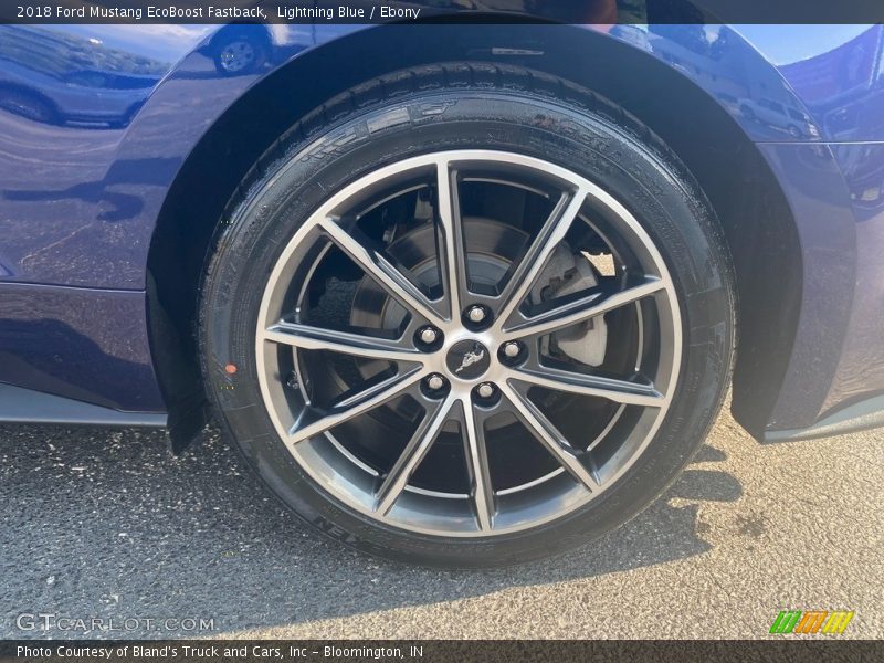 Lightning Blue / Ebony 2018 Ford Mustang EcoBoost Fastback