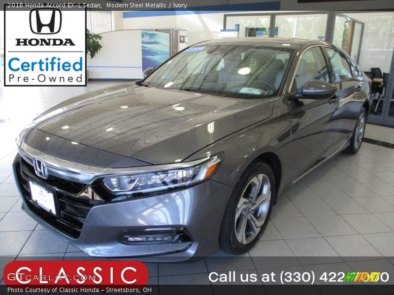 Modern Steel Metallic / Ivory 2018 Honda Accord EX-L Sedan