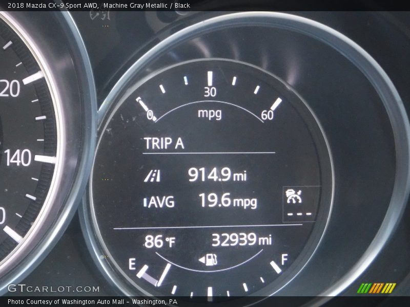 Machine Gray Metallic / Black 2018 Mazda CX-9 Sport AWD