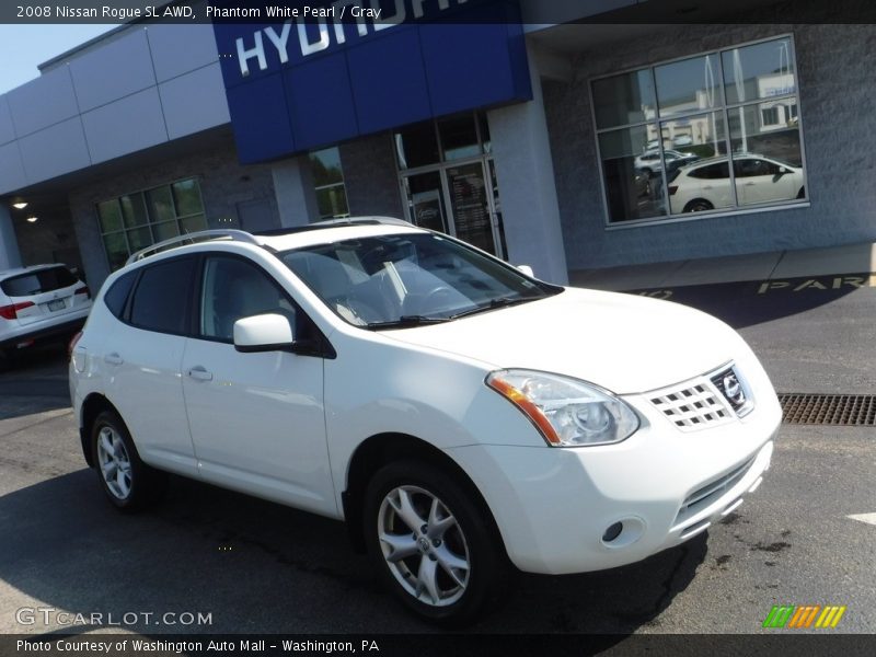 Phantom White Pearl / Gray 2008 Nissan Rogue SL AWD