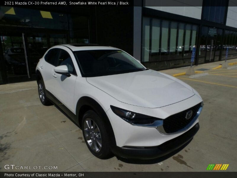 Snowflake White Pearl Mica / Black 2021 Mazda CX-30 Preferred AWD