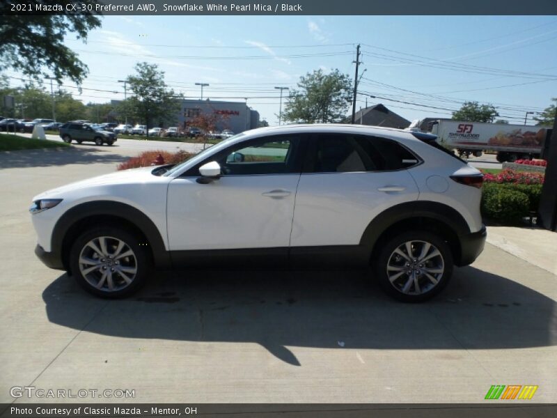 Snowflake White Pearl Mica / Black 2021 Mazda CX-30 Preferred AWD