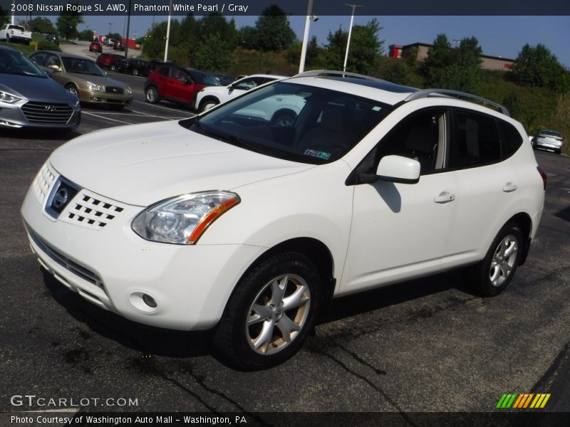 Phantom White Pearl / Gray 2008 Nissan Rogue SL AWD