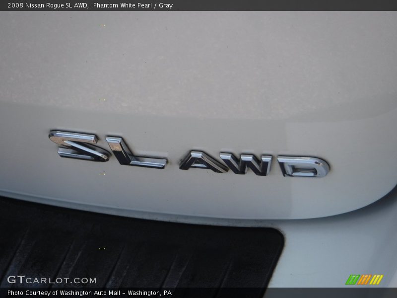 Phantom White Pearl / Gray 2008 Nissan Rogue SL AWD