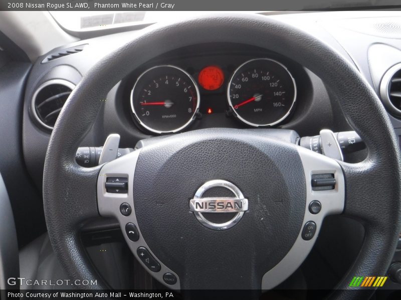 Phantom White Pearl / Gray 2008 Nissan Rogue SL AWD
