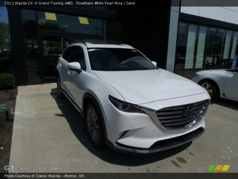 Snowflake White Pearl Mica / Sand 2021 Mazda CX-9 Grand Touring AWD