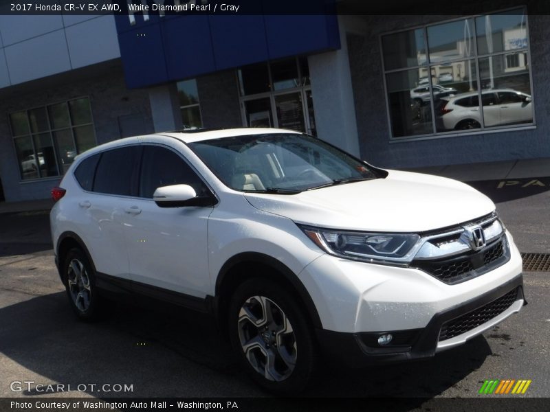White Diamond Pearl / Gray 2017 Honda CR-V EX AWD