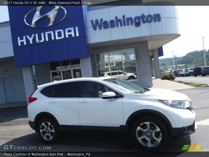 White Diamond Pearl / Gray 2017 Honda CR-V EX AWD